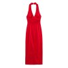 Fashionable slim fit hanging neck sleeveless corset style dress for women