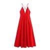 Street fashion versatile simple backless dress for women